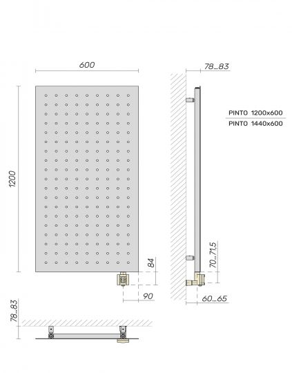 Полотенцесушитель электрический Broner Pinto ALT.EL.060.150.0000.R дизайнерский 600 мм схема 3