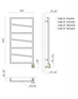 Полотенцесушитель дизайнерский Broner Cube ZZ CZ. EL. 050.096.0000 500 мм схема 3