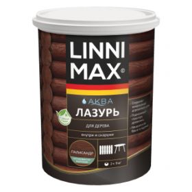 Лазурь для Дерева Linnimax Аква Лазурь 0.9л Палисандр для Внутренних и Наружных Работ / Линнимакс.