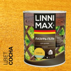 Лазурь-Гель для Дерева Linnimax Лазурь-Гель 0,75л Сосна Тонкослойная для Наружных Работ / Линнимакс.