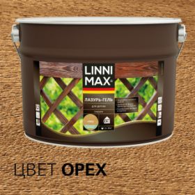 Лазурь-Гель для Дерева Linnimax Лазурь-Гель 9л Орех Тонкослойная для Наружных Работ / Линнимакс.
