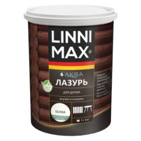 Лазурь для Дерева Linnimax Аква Лазурь 0.9л Белая для Внутренних и Наружных Работ / Линнимакс