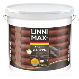 Лазурь для Дерева Linnimax Аква Лазурь 9л Сосна для Внутренних и Наружных Работ / Линнимакс