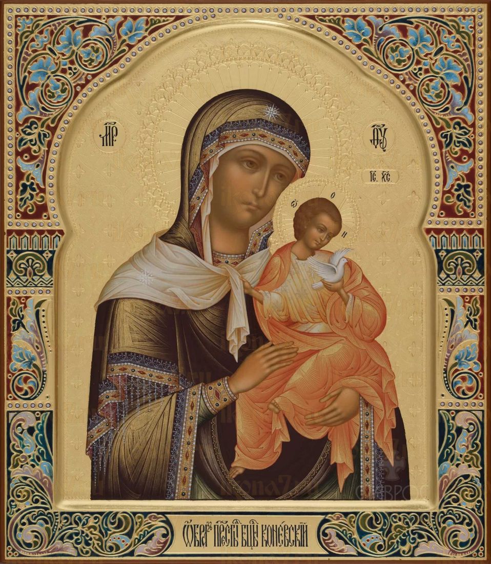 Цареградская икона Божией Матери (рукописная с узорами)