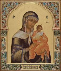 Цареградская икона Божией Матери (рукописная с узорами)