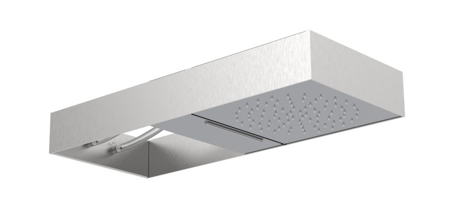 Изображение Верхний душ Fima Moove для настенный брашированная нержавеющая сталь Fima - carlo frattini Wellness F2992SINOX 61,6х26,1