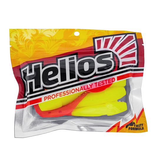 Виброхвост "Helios" Kasandra, цв. Acid lemon & Red