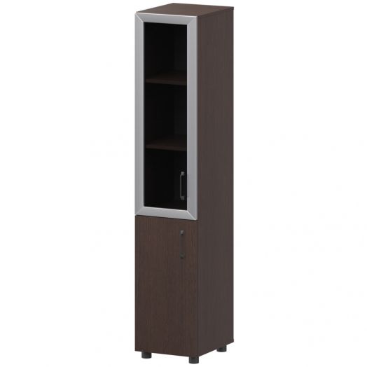 Стеллаж комбинированный узкий со стеклом в ал.раме Лев (К-932,К-936,К-939,КФ-936,КФ-939)