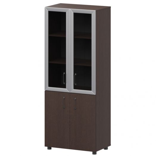 Стеллаж комбинированный со стеклом в ал. раме (К-934,К-942,К-945,КФ-942,КФ-945)