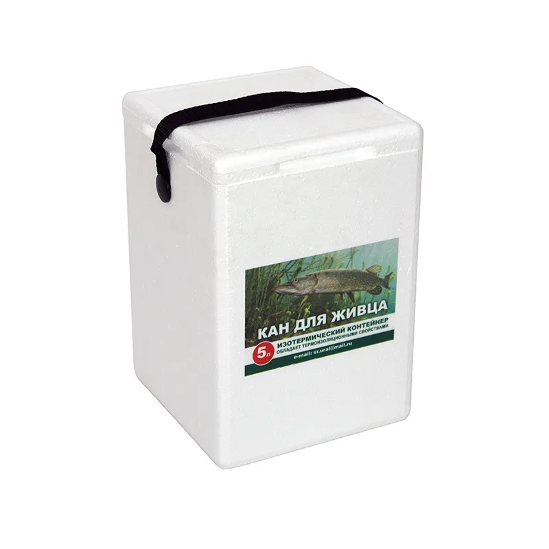 КАН ДЛЯ ЖИВЦА из пенопласта 5 литров, ИЗОТЕРМИЧЕСКИЙ
