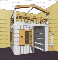 Кровать-чердак домик Roof