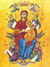 Богоматерь С Пророками икона Божией Матери (Печать на дереве)