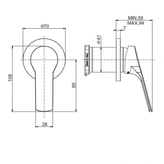 Fima carlo frattini Serie 4 Встроенный смеситель для душа F3763N1 схема 2