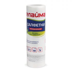 Салфетки универсальные в рулоне 30 шт., 25×30 см, вискоза (спанлейс), 45 г/м2, LAIMA, 601565