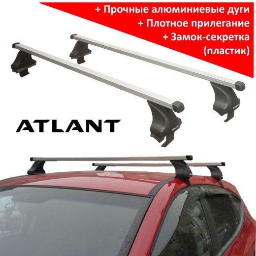 Багажник на крышy Toyota Venza, Атлант, прямоугольные дуги, опора E