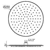 Верхний душ Plumberia Selection SAT3174 d.250 клапан безопасности поворотное крепление антикальций 2 мм схема 2