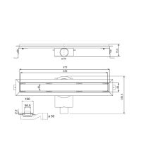 Трап душевой с комбинированным затвором Plumberia Selection PS IN-TILE PST90 6x90 схема 2