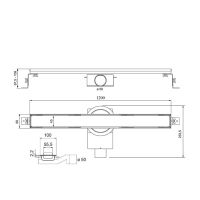 Душевой трап в пол Plumberia Selection PS LINEAR PSL120 6x120 схема 4