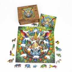 Деревянный пазл Носорог от Yoshatoys