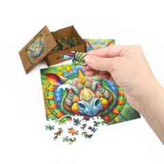 Деревянный пазл Носорог