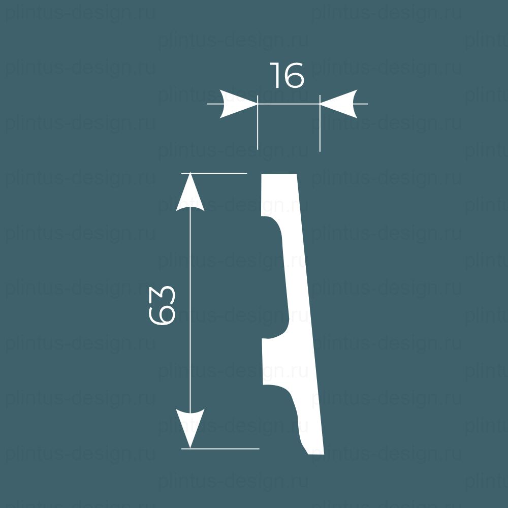 PX045 Cosca плинтус экополимер, 63х16, 2000 мм