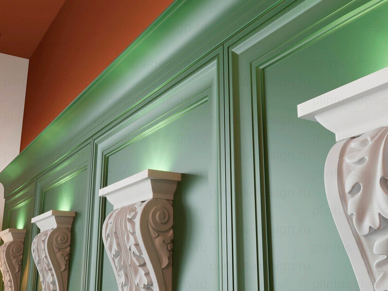 MX016 Молдинг экополимер, 64х19, 2000 мм