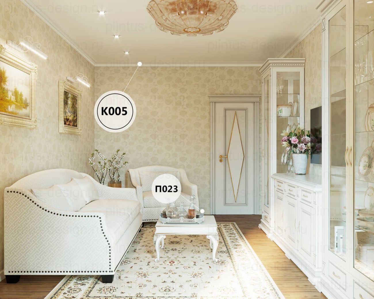 KX005 Карниз экополимер, 69х71, 2000 мм