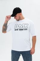 Футболка мужская 8507/1 оверсайз [белый+NYC]