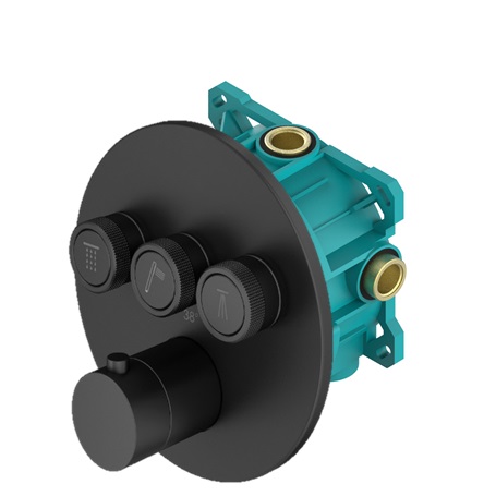 Комплект встраиваемого термостатического смесителя Plumberia Selection KITPSB1903 для душа 3 выхода с внутренней частью PSB003 ФОТО