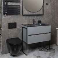 Тумба без раковины 80x46 DUST 2 полки Vallessi 837-080-GD mat схема 1