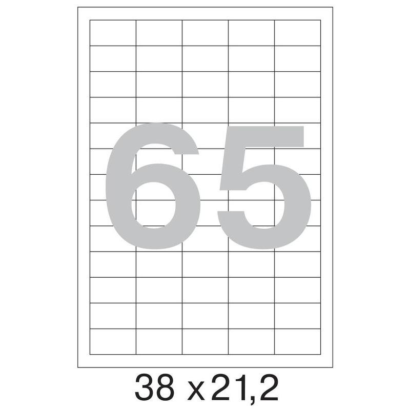 73580 / 641829  Этикетки самоклеящиеся Pro  MEGA LABEL ( Комус) 38х21,2 мм / 65 шт. на листе А 4 (100 листов в пачке)
