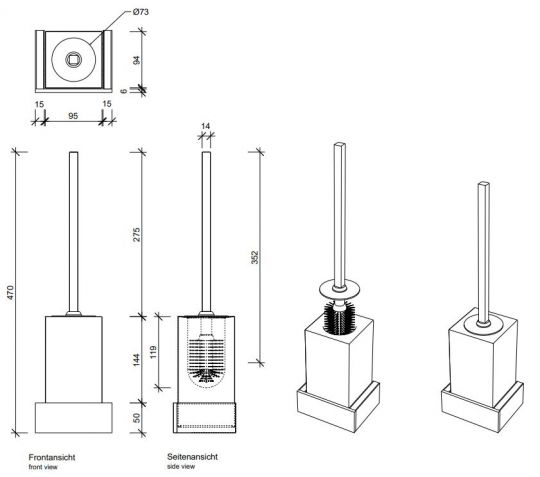 Ёршик для унитаза Decor Walther Brick 05915 схема 2