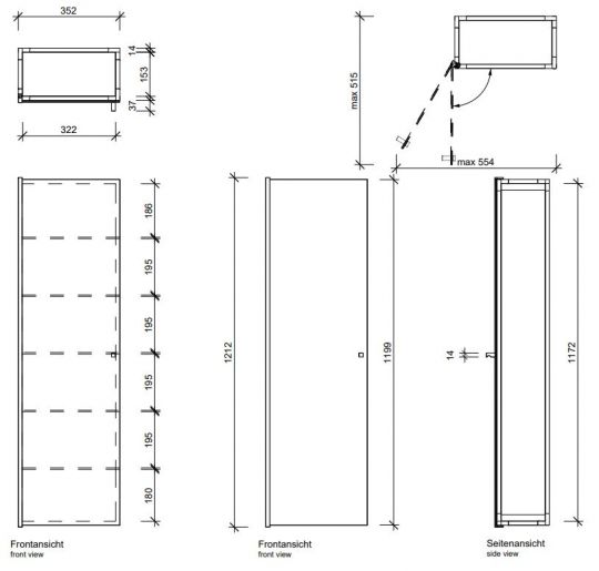 Шкаф-пенал Decor Walther S стеклянный 06025 схема 3