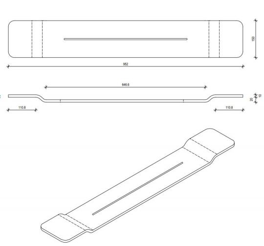 Полка для душа Decor Walther Stone цвет белый 0973150 схема 2