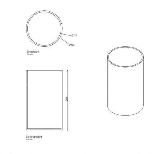 Ведро мусорное Decor Walther Stone напольное 0973250 схема 2