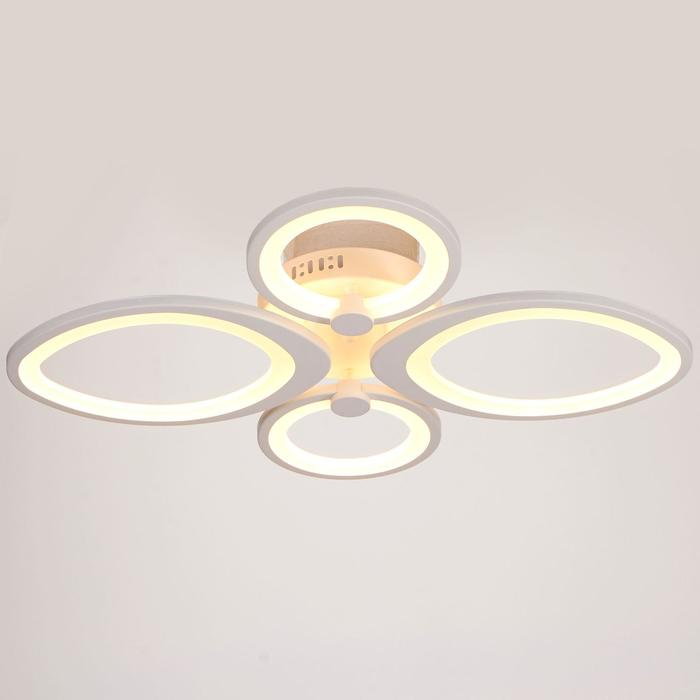 Люстра с ПДУ 671101/4 LED 104Вт диммер 3 режима 3000-6000К белый 65х50х11 см BayerLux