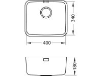 Мойка для кухни Alveus LUNO 20 SAT 90 FI в комплекте с сифоном 34х40 см схема 5