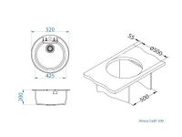Мойка для кухни Alveus GRANITAL CADIT 100 в комплекте с сифоном 52х52 см схема 9