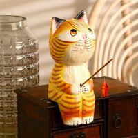 Сувенир «Котёнок рыбак», 9?9?20 см, дерево, жёлтый
