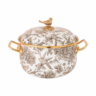 КАСТРЮЛЯ ЭМАЛИРОВАННАЯ С КРЫШКОЙ, 2,8Л, ДИА.18СМ ПОДХОДИТ ДЛЯ ИНДУКЦИОН.ПЛ