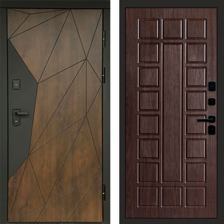 Входная дверь Termo-door Премиум винорит Геометрия Дуб с терморазрывом - Престиж Венге