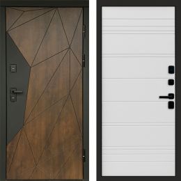 Входная дверь Termo-door Премиум винорит Геометрия Дуб с терморазрывом - White Line