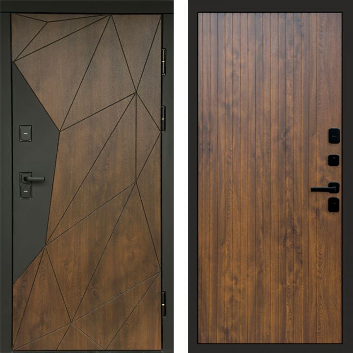 Входная дверь Termo-door Премиум винорит Геометрия Дуб с терморазрывом - FLAT Дуб