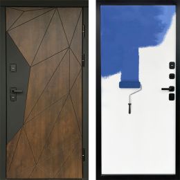 Входная дверь Termo-door Премиум винорит Геометрия Дуб с терморазрывом - Грунт под покраску