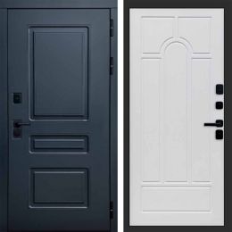 Входная дверь Termo-door Аляска Графит с терморазрывом - Арка Белое дерево