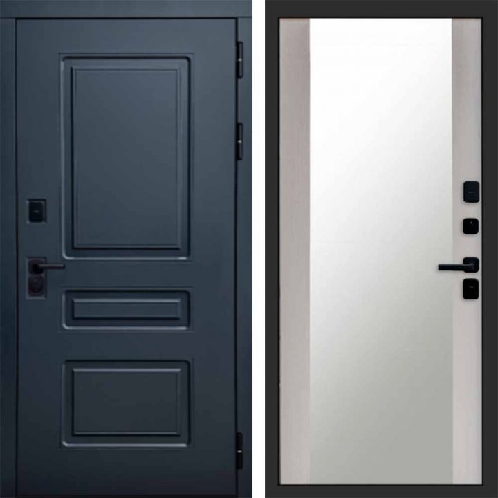 Входная дверь Termo-door Аляска Графит с терморазрывом - Зеркало Лиственница