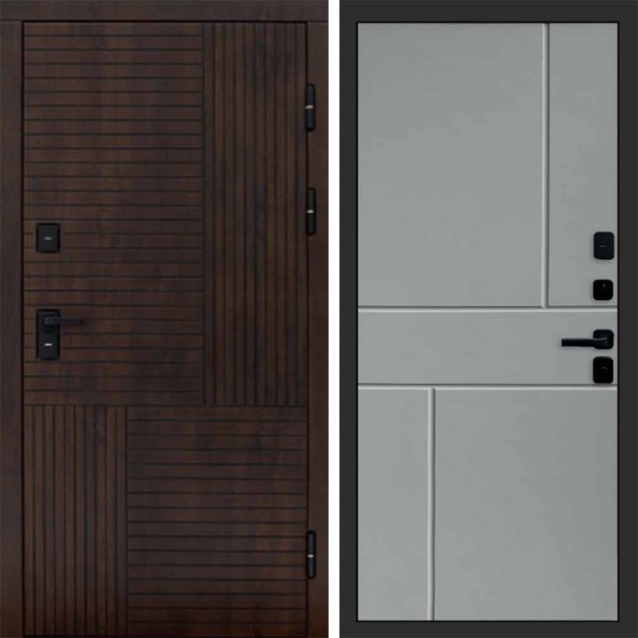 Входная дверь Termo-door Премиум винорит Веста Дуб с терморазрывом - Горизонт Грей софт