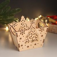 Заготовка новогодняя корзинка-шкатулка "Ёлка" 18х12х15 см (Новогодний набор 5 деталей)