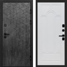 Входная дверь Termo-door Спейс Бетон патина - Арка Белое дерево