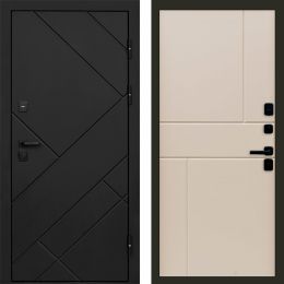Входная дверь Termo-door Стоун Black - Горизонт Слоновая кость